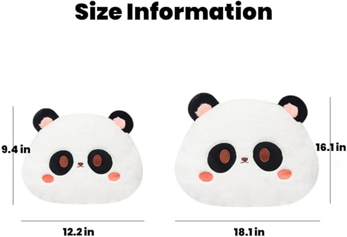 Cartoon Car Seat Cushion Lumbar Support Pillow and Neck Pillow, Cute Car Seat Pillow Headrest Pillow Back Support for Driving Fatigue Relief,for Office Chair Truck SUV (Panda Headrest)