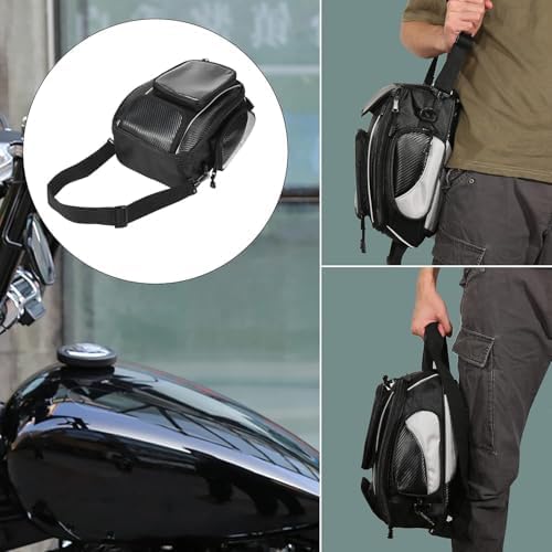 Motorcycle Tank Bag for Triumph Street Triple 2017-2023, Magnetic & Strap Mount Tank Bag for Motorcycles, Motorcycle Touring Navigation Luggage Bag Tank Bags, B Magnetic