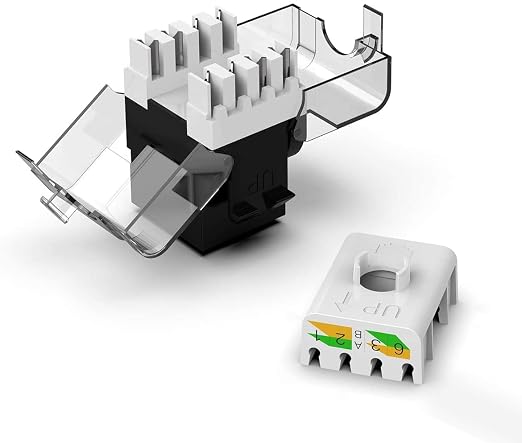 AMPCOM CAT6 Keystone Jack Tool-Less RJ45 UTP, No Punch-Down Tool Required
