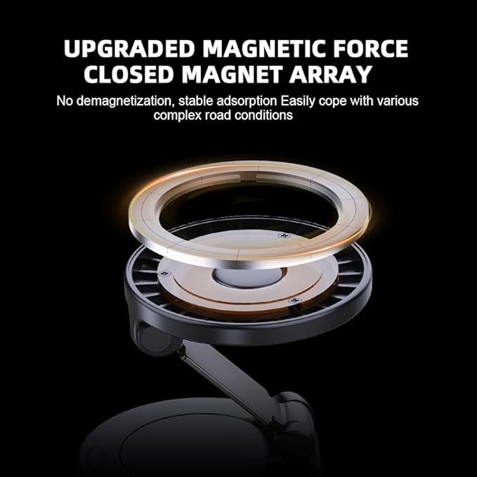 Magnetic Suction Phone Holders for Your Car, 360°Adjustable Magnetic Car Phone Holder,Suction Cup Phone Mount for Your Car/Gym/Mirror,Phone Car Mount Compatible iPhone & Android(Black)