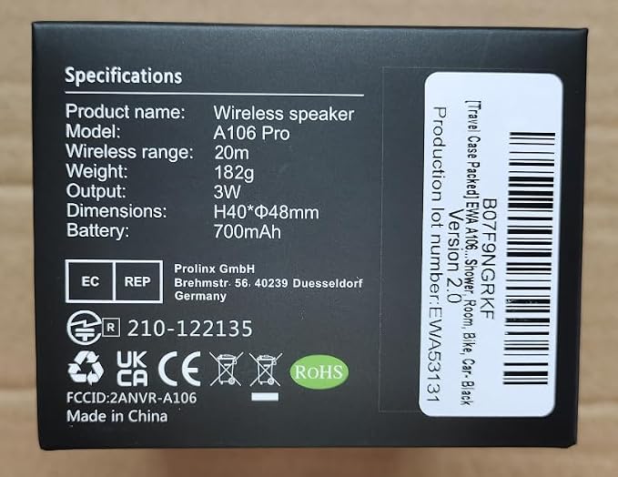 EWA Travel Case Packed, A106 Pro Portable Bluetooth Speaker
