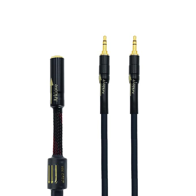 Arklove 2ft Shielded 1/8" aux Input 3.5mm Female to 2X 3.5 Output Splitter