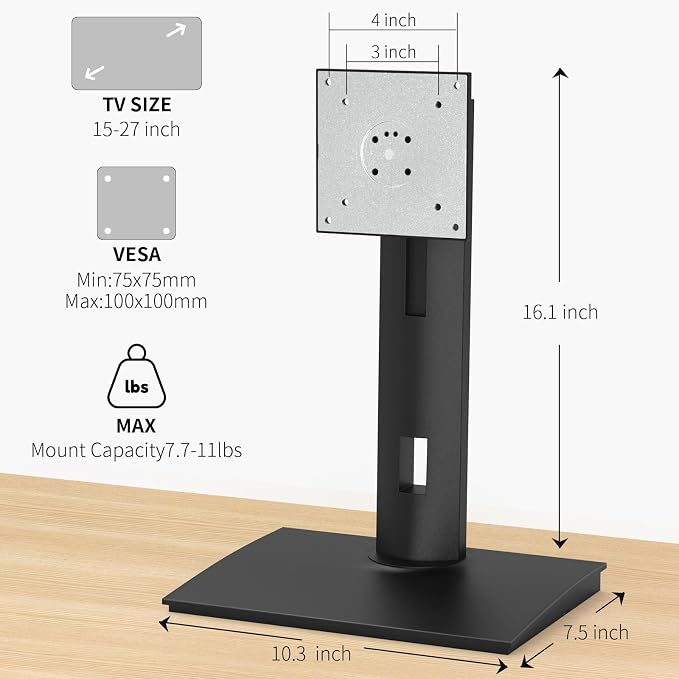 Vesa Monitor Stand with Spring-Adjustable Height, Rotation Vesa Stand,