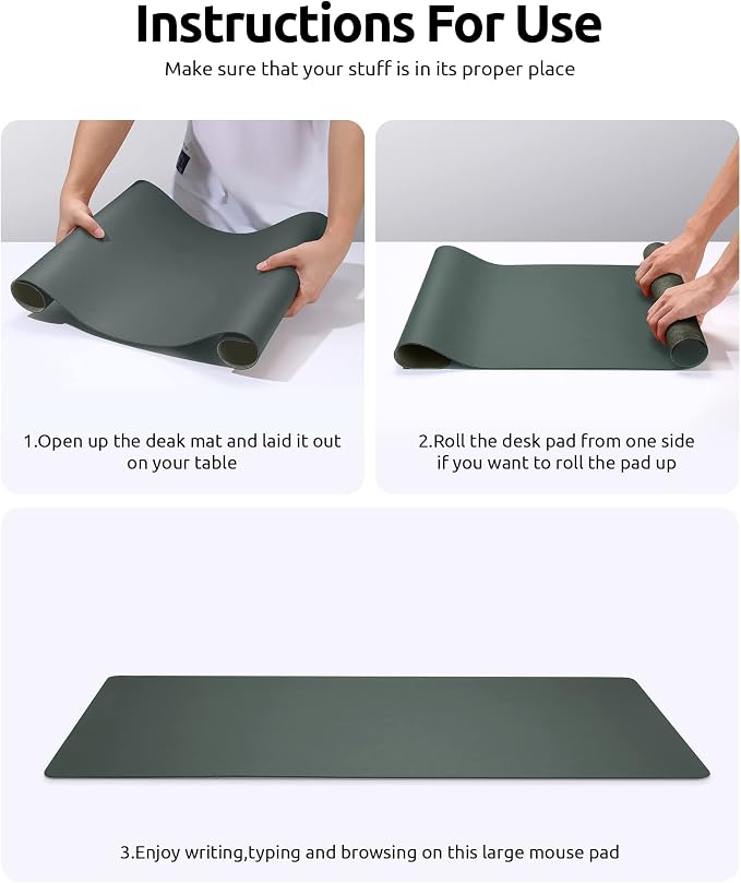YSAGi Leather Desk Pad Protector, Office Desk Mat, Large Mouse Pad, Non-Slip PU