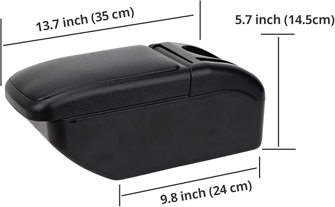AULPHIKE Compatible with Ford Focus Armrest 2 Mk2 2005-2011 Car Center Console Organizer Armrests Double Layer Storage with USB Ports(Carbon Fiber Style)