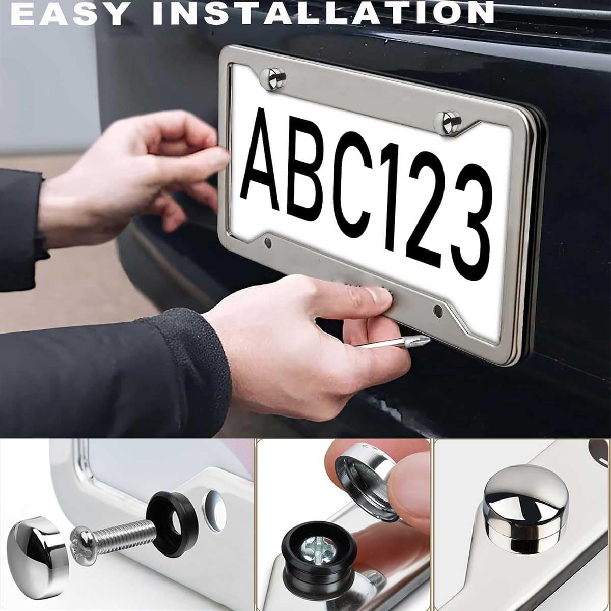 2 Pieces Paw Print License Plate Frames for Men and Women, Dog Paw Decorative Car Accessories (Dog Cat Paw-2pc)