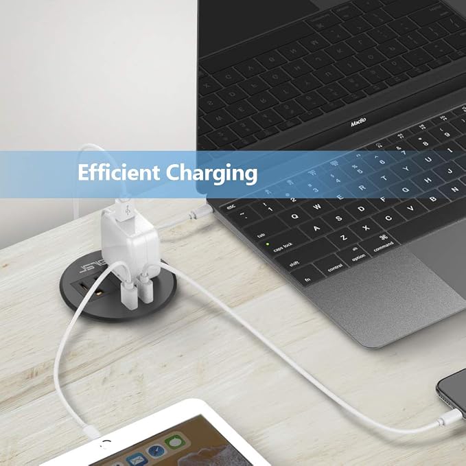 Desktop Power Grommet JSVER Mini Desktop Power Strip Hide Recessed Power