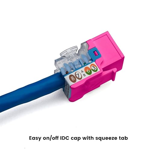 trueCABLE Cat6A Keystone Jack, Unshielded, 90 Degree Punch-Down, UL Listed