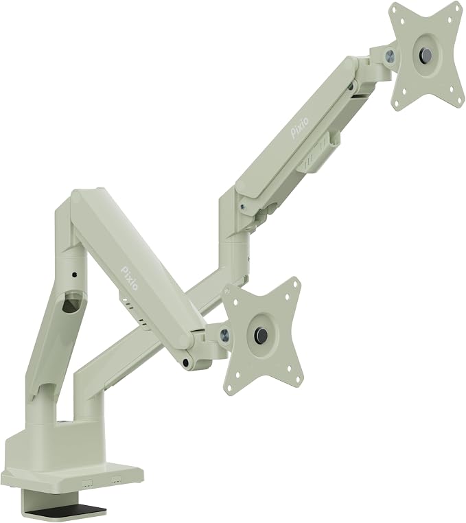 Pixio PS1D Wave Mint Dual Monitor Arm Stand Desk Mount