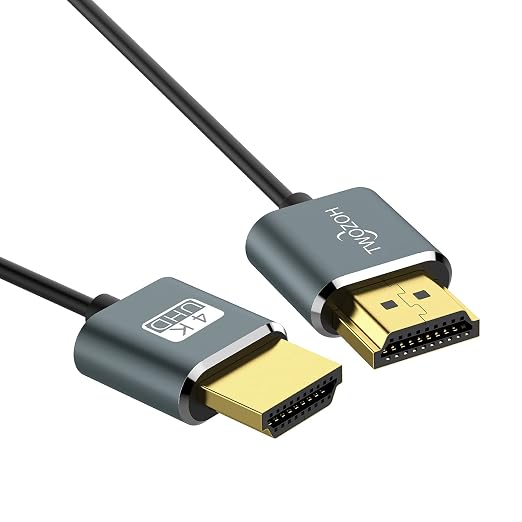 Twozoh Flexible & Slim HDMI Cable 1.6FT 2 Pack, Ultra Thin HDMI Cord Supports