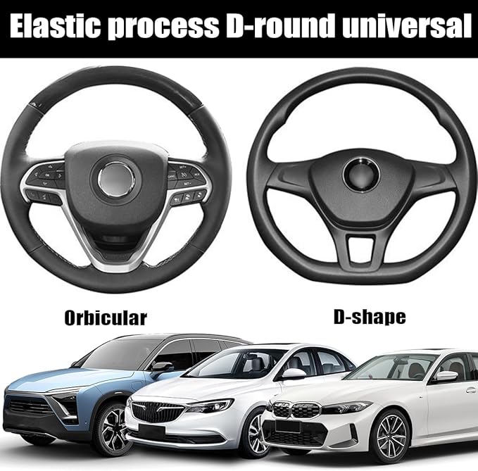 Steering Wheel Cover, Car Silicone Steering Wheel Protector, Anti-Slip Soft Odorless Wheel Covers, Universal 14-15 Inch Steering Wheel, Automotive Interior Accessories (Black)