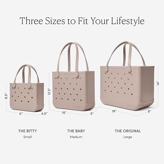 BOGG BAG Medium Tote – 15” x 12.5” x 5” – Durable, Washable, Tip-proof – Beach, Pool, Boat, Work, Sports (Mushroom)