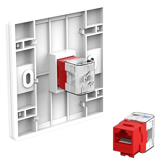 AMPCOM CAT6 Keystone Jack Tool-Less RJ45 UTP, No Punch-Down Tool Required