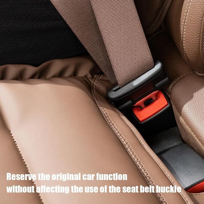 Skin-Friendly & Dirt-Repellent Leather Seat Cushions, 2026 Car Seat Cushion for Driving, 1.57" Thick Comfort Seat Protector, Universal Non-Slip Memory Foam Pad for Car (Orange, Backrest Cushion)