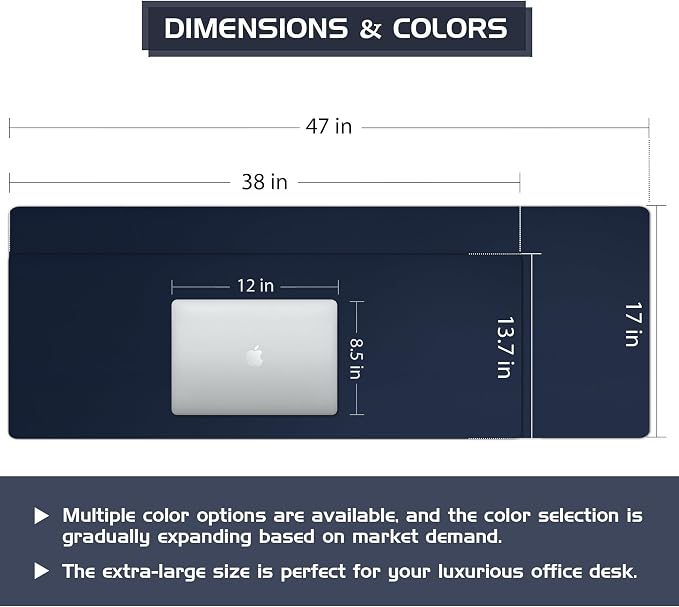 Aothia Leather Desk Pad Protector, Office Desk Mat, Large Mouse Pad, Laptop