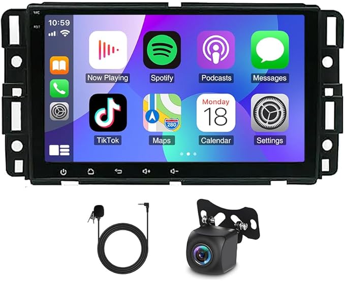 2+64G 8Inch Android 14 Car Radio Stereo Upgrade for Chevrolet Impala 2006-2013 w/Wireless Carplay Android Auto Double Din Touch Screen GPS Navigation Head Unit Radio Bluetooth WiFi FM Backup Camera