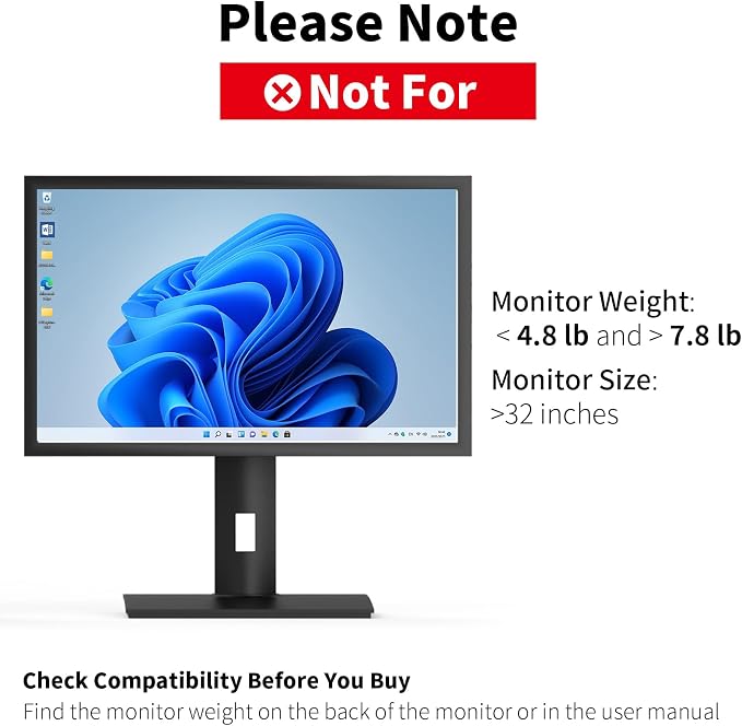 Vesa Monitor Stand with Spring-Adjustable Height, Rotation Vesa Stand,