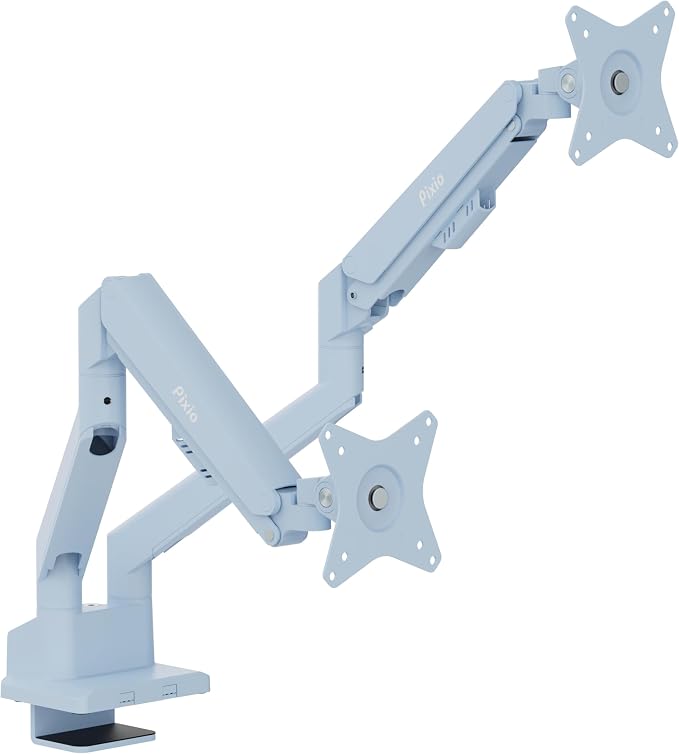 Pixio PS1D Wave Blue Dual Monitor Arm Stand Desk Mount