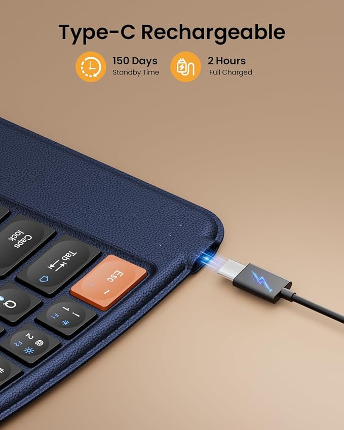 ProtoArc Ergonomic Foldable Keyboard, XK03 Split Folding Travel Bluetooth