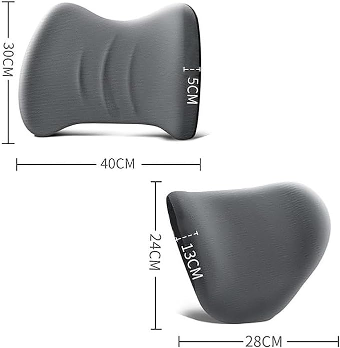 Car Headrest & Lumbar Support Cushion for Hyundai Santa Fe 2010-2023, Ergonomic Car Seat Headrest Memory Foam Neck and Back Pillow Kit Breathable Removable for Driving Fatigue Relief,Dpink