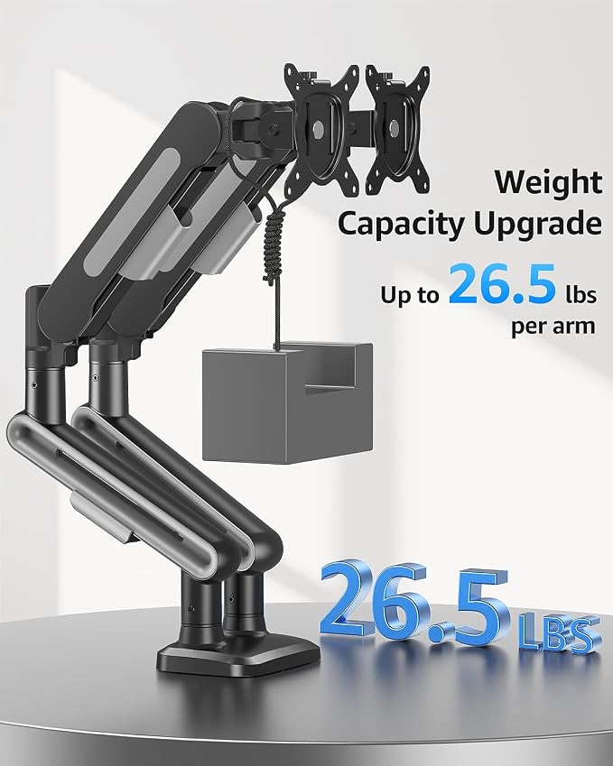 MOUNTUP Dual Monitor Mount Holds 4.4-26.5lbs, Heavy Duty Monitors Arm