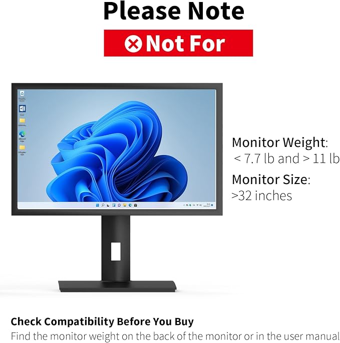 Vesa Monitor Stand with Spring-Adjustable Height, Rotation Vesa Stand,