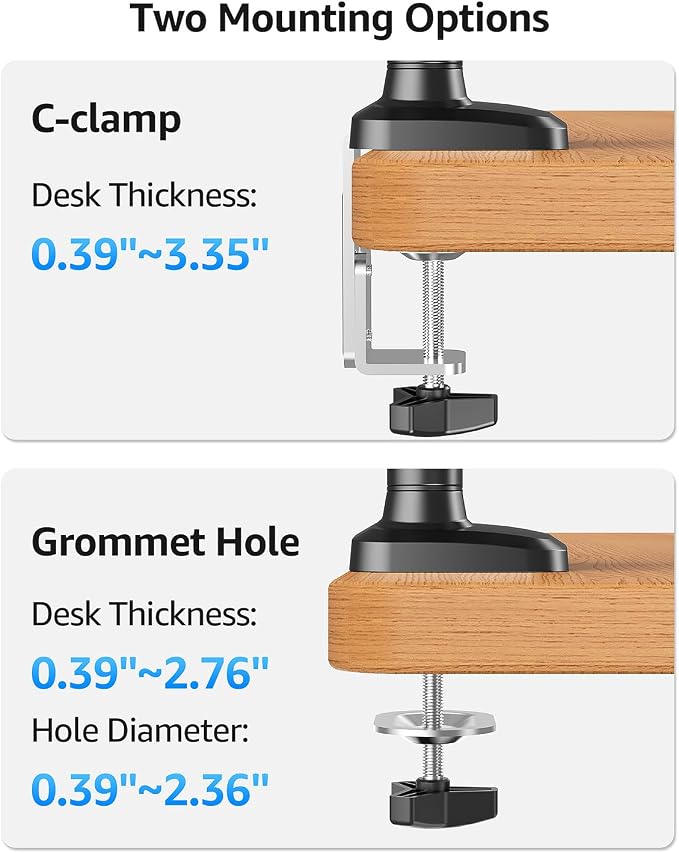 MOUNTUP Dual Monitor Mount Holds 4.4-26.5lbs, Heavy Duty Monitors Arm