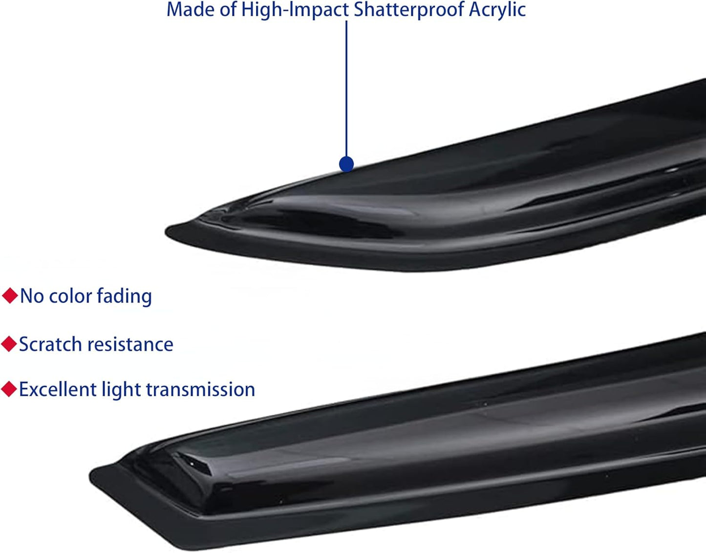 Window Visors Rain Guards fits 2013 2014 2015 XV CrossTrek, Out-Channel Window Wind Deflectors Vent Shades Accessories for 2016-2017 CrossTrek, 2012-2016 Impreza Hatchback, Dark Smoke 4 Pcs