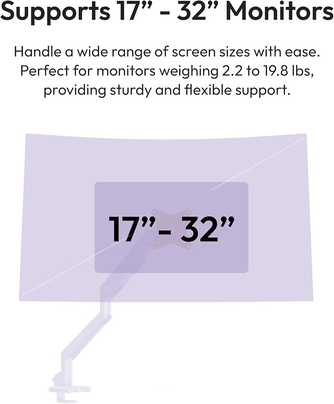 Pixio PS1S Wave Purple Single Monitor Arm Stand Desk Mount