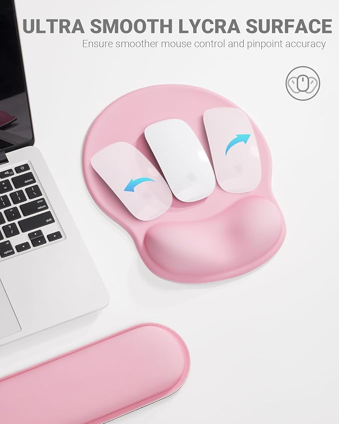 Ergonomic Mouse Pad Wrist Support Set, Memory Foam Keyboard Wrist Rest Set
