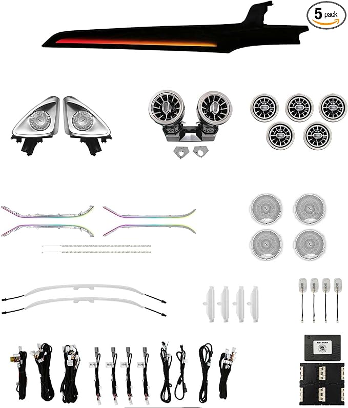 LED Interior Ambient Lighting Kit for Mercedes Benz C Class W205 2015-2021 RGB Multi-Color Interior Light (Dynamic 8 Set(RHD))