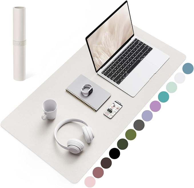 YSAGi Non-Slip Leather Desk Pad, Waterproof Laptop Computer Desk Keyboard Mat