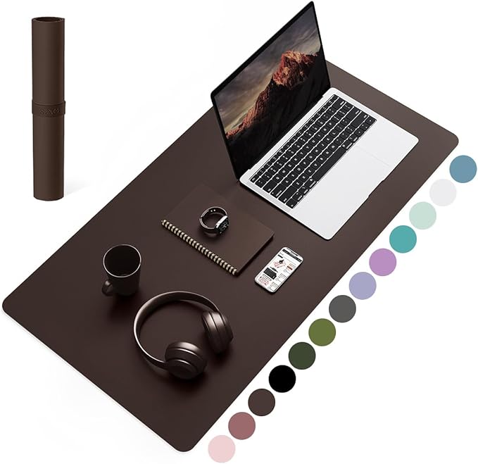 YSAGi Non-Slip Leather Desk Pad, Waterproof Laptop Computer Desk Keyboard Mat