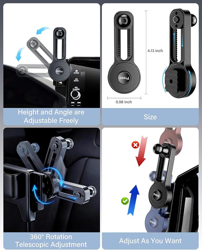 Magnets Phone Mount for 2022-2025 Chevrolet Chevy Silverado1500/GMC Sierra 1500 2500HD 3500HD Accessories 13.4-Inch Screen, Cell Phone Base Automobile Cradles Magnetic Phone Holder for MagSafe