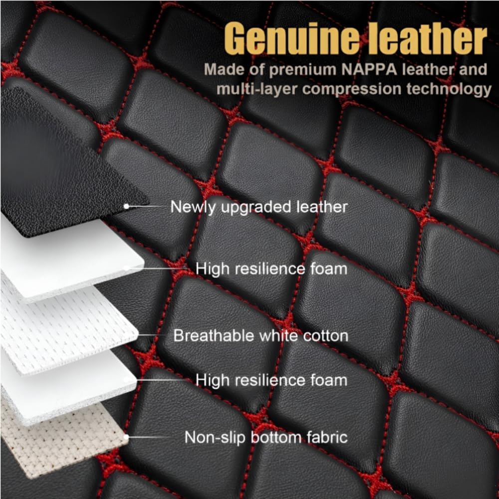 Add Personal Touch to Your Vehicle with IMEISH Customizable Logo Text Car Mats for 99% of vehiclesPads Protection Non-Slip Leather Floor Liners (Black Stripe)