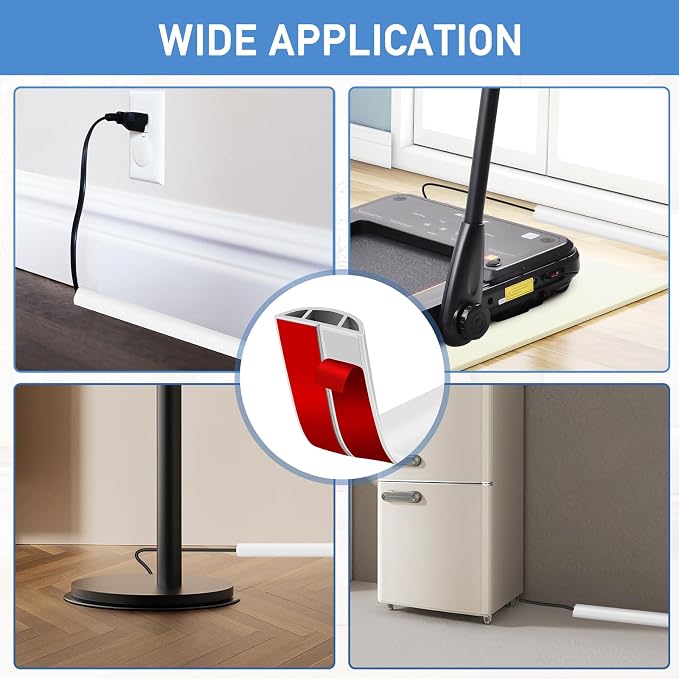 Floor Cord Cover Self Adhesive Cord Hider Floor Extension Cord Covers