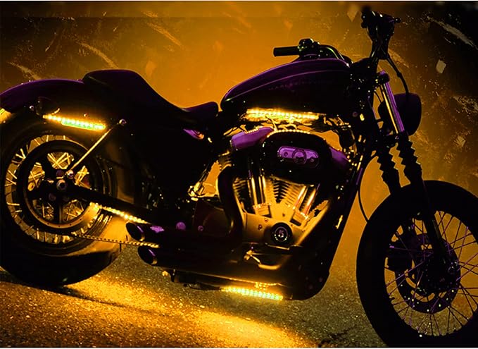 2Pcs 9LEDs Motorcycle LED Light Strips- RGB Multi-Color Accent Glow Neon Ground Effect Lights lamp for Motorcycle led Light Kits,ATV Car Golf cart LED Underglow Strip Lights