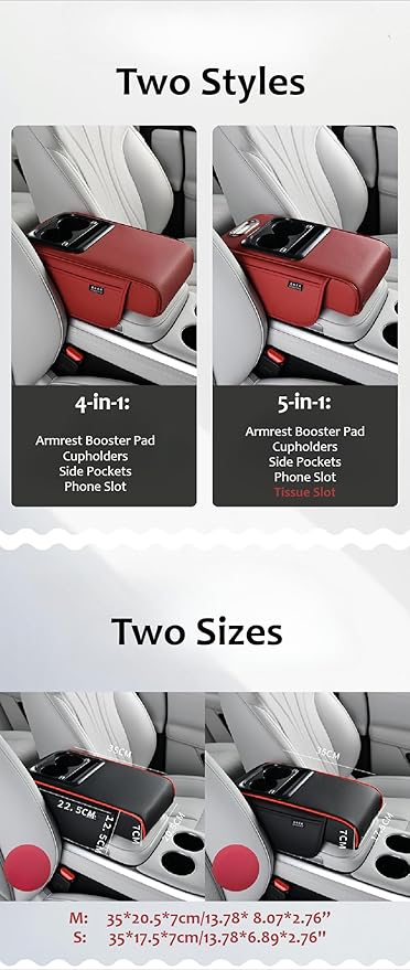 Armrest Box Pad for Car w/Type-C Charging Interface, Car Center Console Cover w/Cup Holder, Interior Car Accessories (Grey)