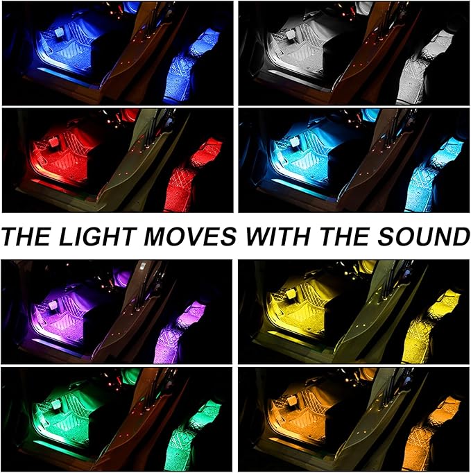 Interior Car LED Strip Lights with APP Control, RGB Ambient Lighting Kit with 118 inches Fiber Optic, 16 Million Colors Neon Strip USB Music Sync Atmosphere LED for Vehicles