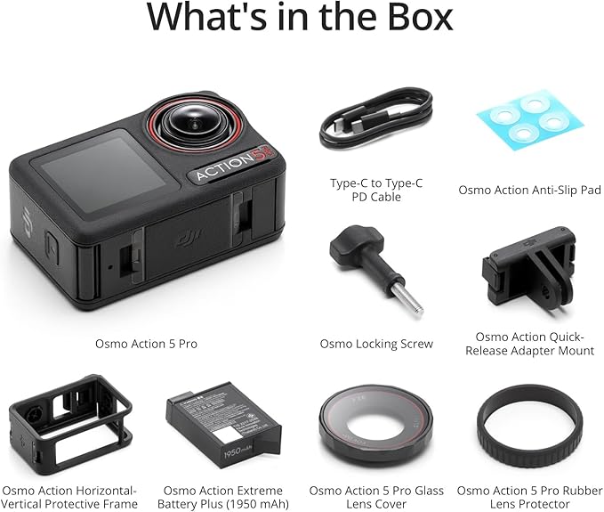 DJI Osmo Action 5 Pro Essential Combo, Waterproof Action Camera