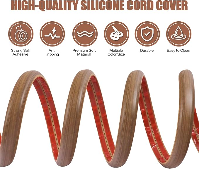Floor Cord Cover Cable Cavity Self Adhesive Cord Hider Floor 10FT Floor Cable