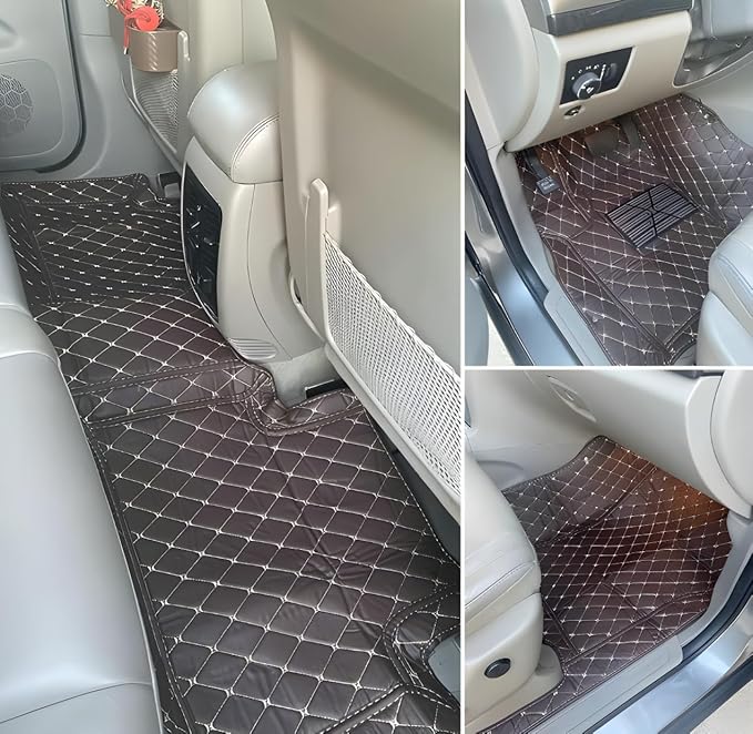 Customize Car Floor Mats for 99% Sedan SUV Sports Car All Weather Leather Full Coverage Waterproof Non-Slip Vehicle Lining Pads (Yellow Black)