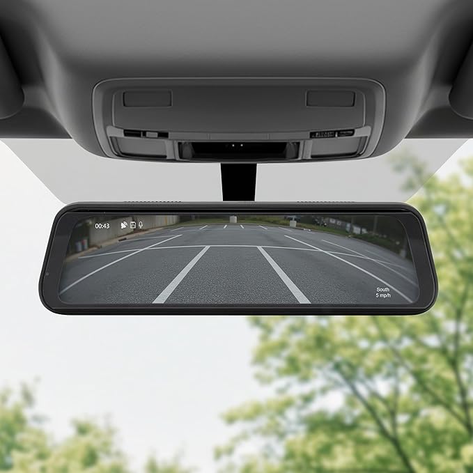 Stinger Jeep Gladiator (2020+) 9.66โ 4K UHD Touchscreen Digital Rear View Mirror Monitor & 4K Front Dashcam, 2K Back Up Camera, Anti-Glare Night Vision, Built-in DVR w/ 64GB SD Card, Impact Detection