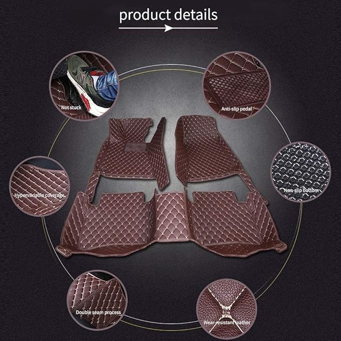 Custom Car Floor Mats for 96% Sedan SUV Sports Car Protection Full Coverage Pads Anti-Slip Leather Floor Lining All Weather Car Floor Mats (red)