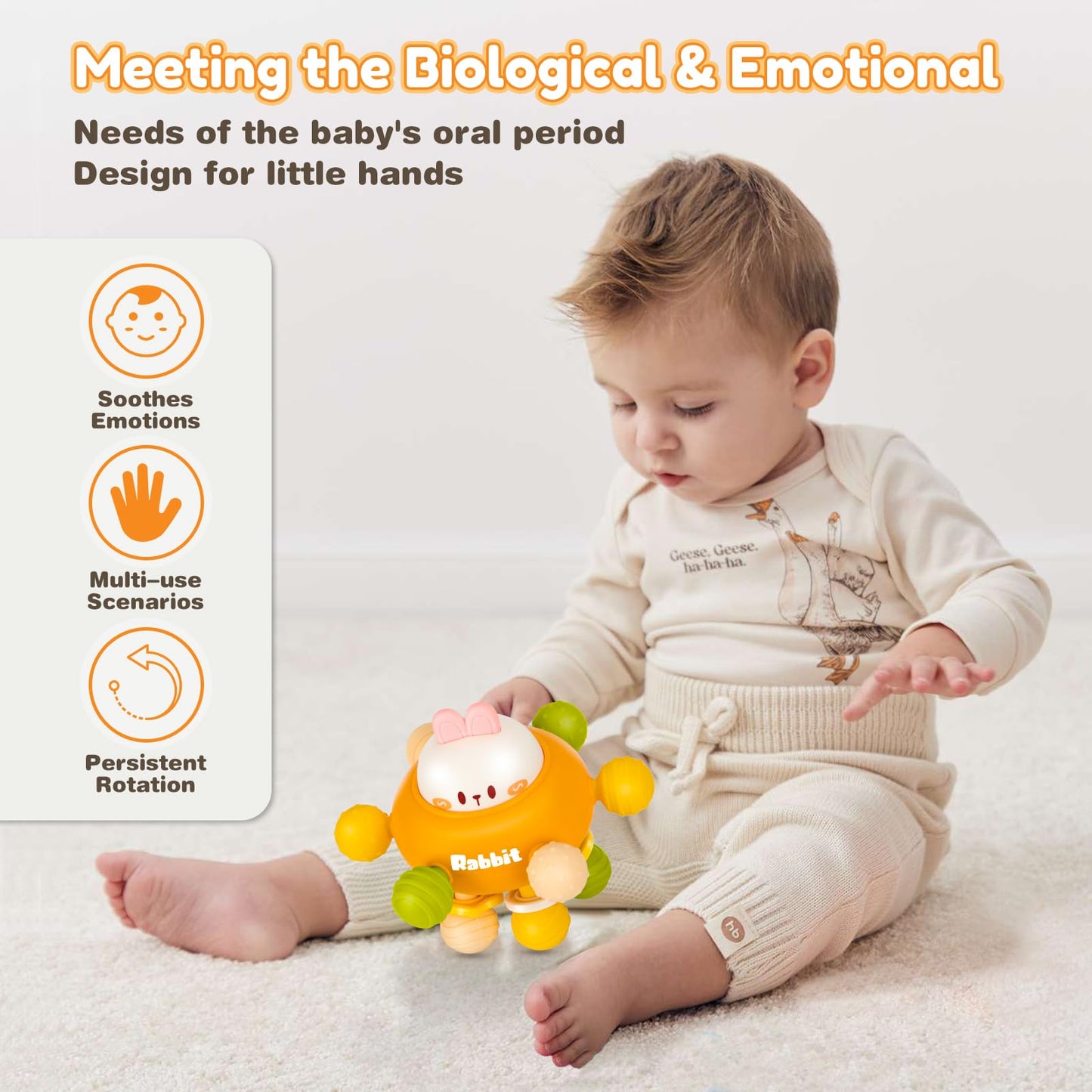 Baby Teething Toys, Baby Teethers Montessori Sensory Toys for 0-6 6-12 Months, Gifts for Newborn Infant Boys Girls 0 3 6 9 12 18 Months 1 One Year Old Toys, Baby Rattle Chew Toys