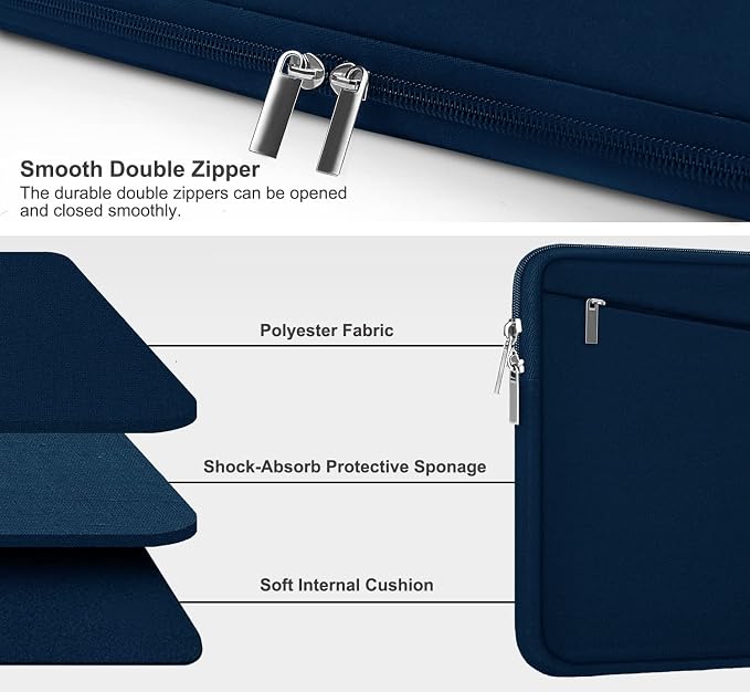 Laptop Sleeve Case, 15.6 inch, Durable Computer Carrying Bag Protective Case