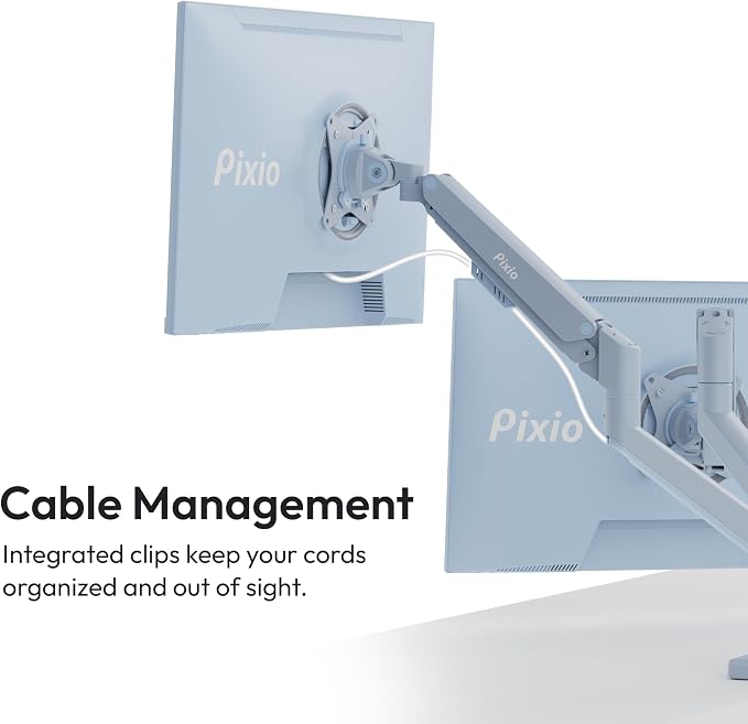 Pixio PS1D Wave Blue Dual Monitor Arm Stand Desk Mount