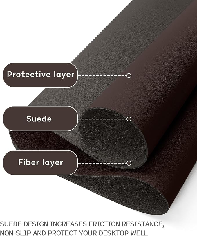 YSAGi Non-Slip Leather Desk Pad, Waterproof Laptop Computer Desk Keyboard Mat
