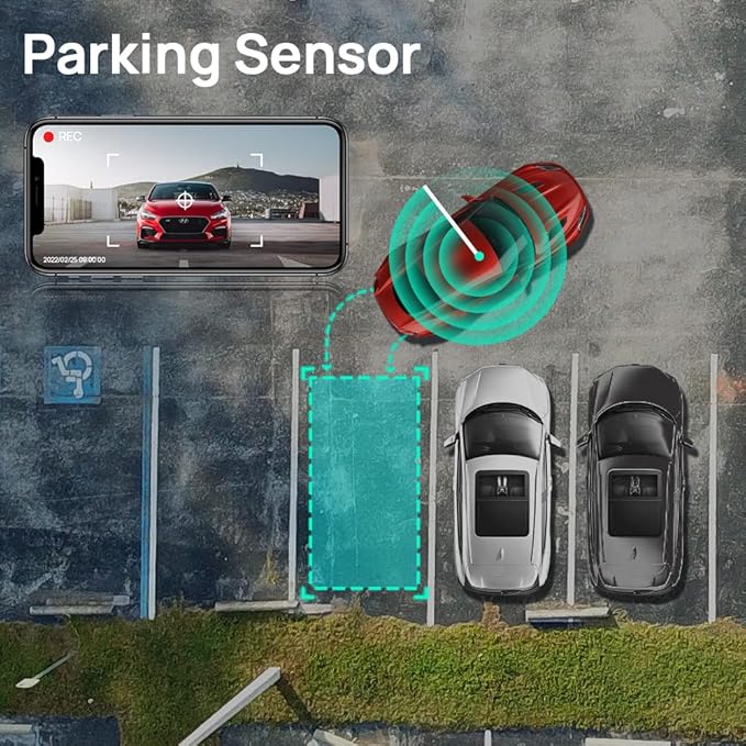Fitcamx 4K Dash Cam Suitable for Volkswagen Atlas 2018-2026 (Model B, Wide Body Design) & Cross Sport 2020-2026, OEM Look, UHD 2160P Video, WiFi & APP, Loop Recording Parking Sensor, Plug & Play, 64GB