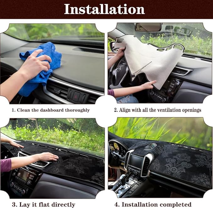 Dashboard Cover for Chevy Silverado(Single Storage Box) 2007-2013,Anti-Glare Sun Shield,Non-Slip Custom Fit Dash Mat,Interior Protector,Flannel